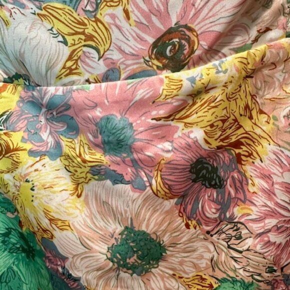 NWT Gala Bustier Cross Strap Midi Dress Color: Coral yellow floral Size XL - Picture 8 of 12